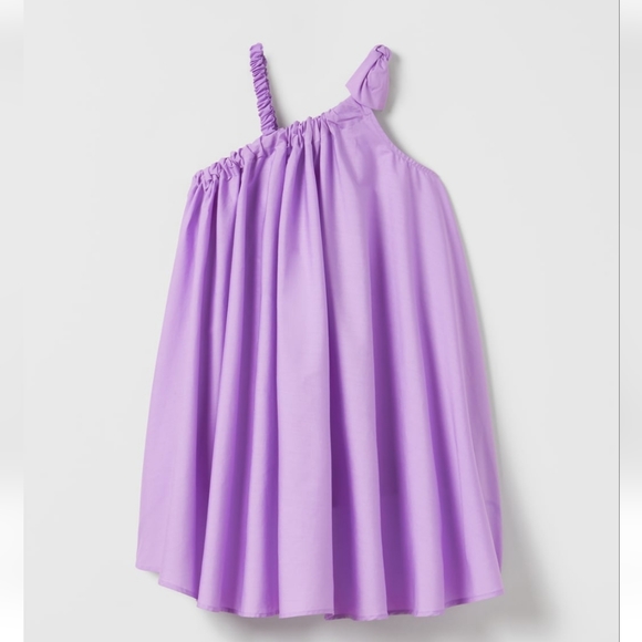 Zara Dresses Nwt Zara Girls Asymmetrical Poplin Dress With Bow Sz 8